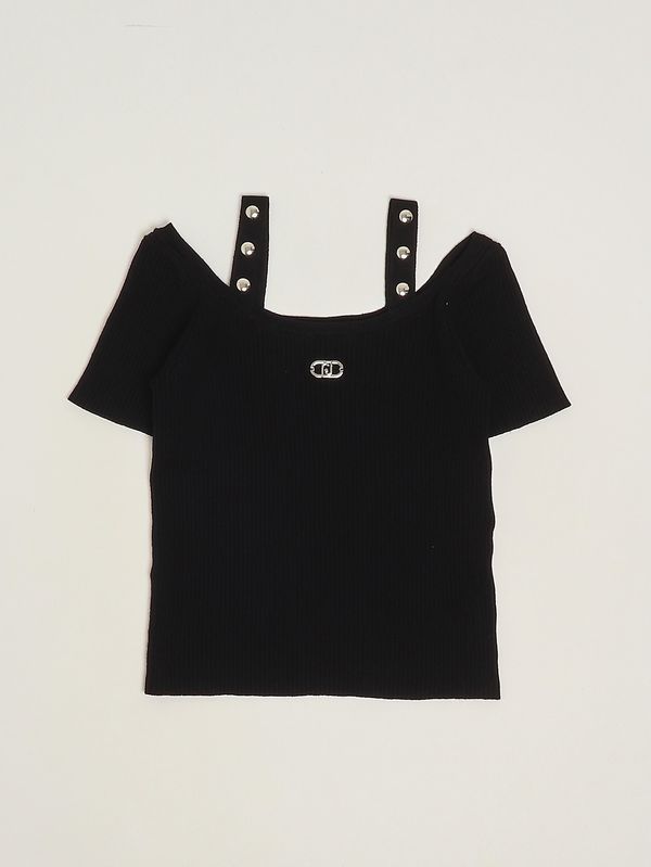 1. T-shirt en maille pour fille Noir Liu Jo ga6109ma74r
