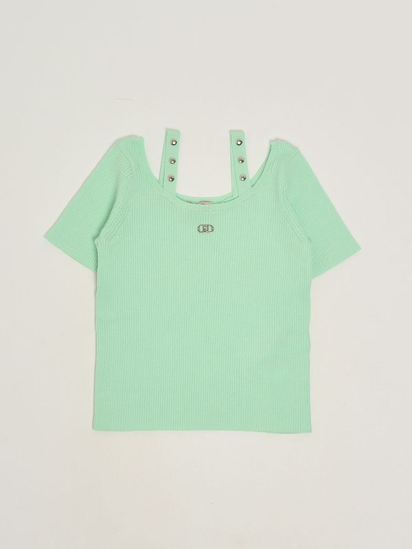 1. Strick-T-Shirt für Mädchen Grün Liu Jo ga6109ma74r