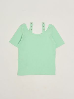 2. Strick-T-Shirt für Mädchen Grün
