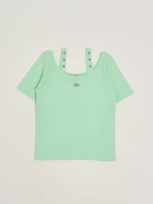 1. Strick-T-Shirt für Mädchen Grün