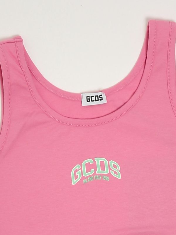 3. Mädchen-Top aus Stretch-Baumwolle Rosa-Grün GCDS c1gjqg544j336