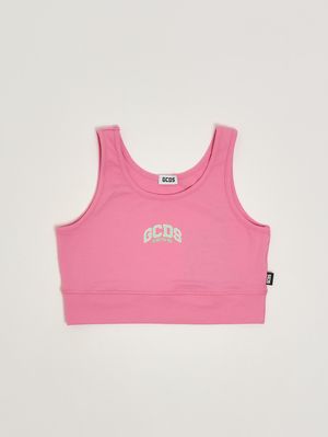 1. Mädchen-Top aus Stretch-Baumwolle Rosa-Grün