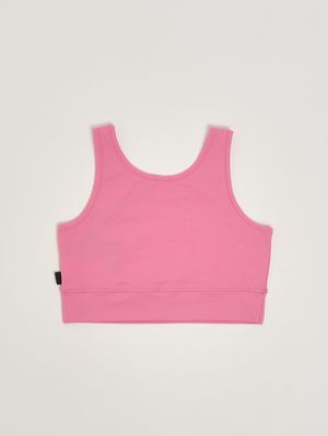 2. Mädchen-Top aus Stretch-Baumwolle Rosa-Grün