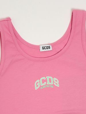 3. Mädchen-Top aus Stretch-Baumwolle Rosa-Grün