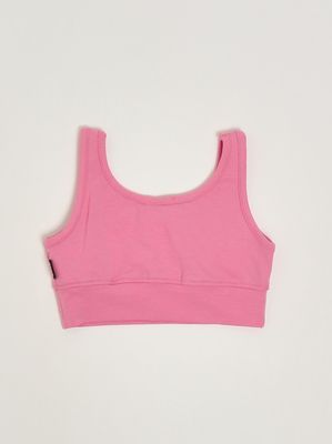 2. Mädchen-Top aus Stretch-Baumwolle Rosa-Grün