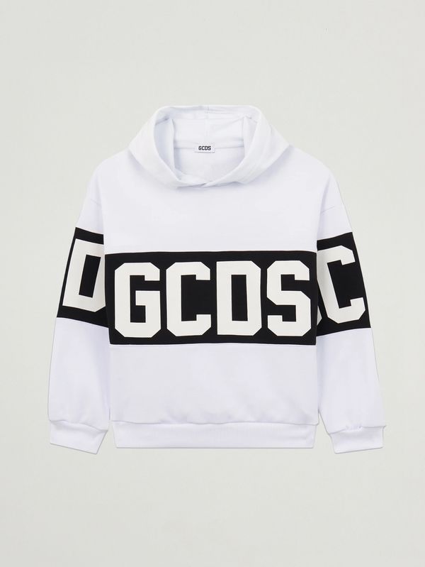 Sudadera para niño de mezcla de algodón Blanco y Negro GCDS