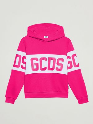 1. Kinderpullover aus Baumwollmischung Fuchsia-Weiß