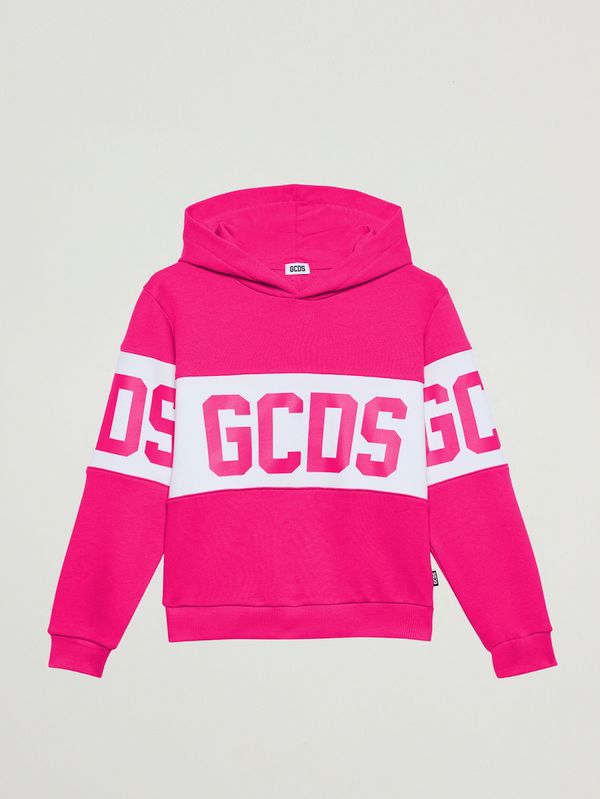 Sudadera de niño de mezcla de algodón Fucsia-Blanco GCDS