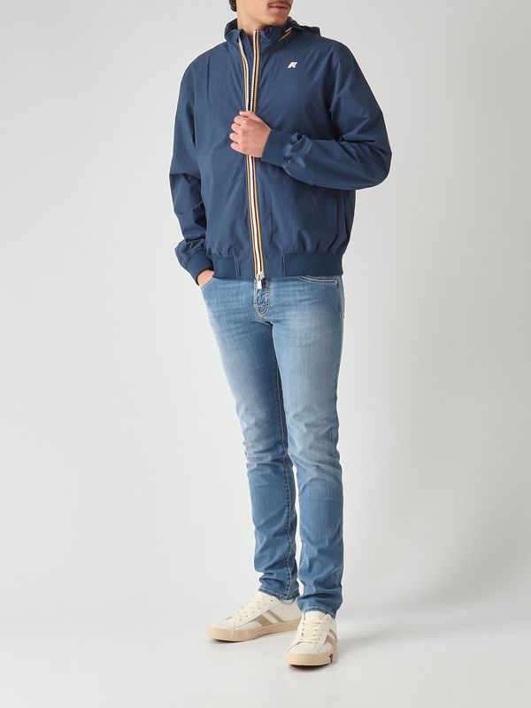 2. Giacca uomo Arsene Stretch Dot in tessuto tecnico stretch Blu Indigo K-Way k3157bw