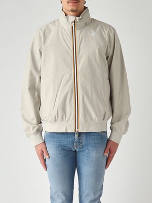 1. Herrenjacke Arsene Stretch Dot aus technischem Stretchgewebe Beige