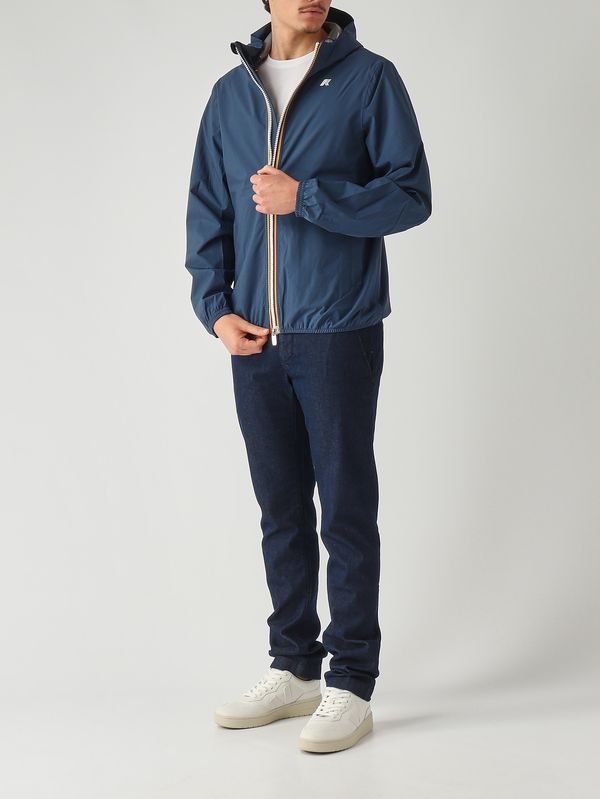 2. Chaqueta de hombre Jack Stretch Dot en tejido técnico elástico Azul índigo K-Way k5127qw