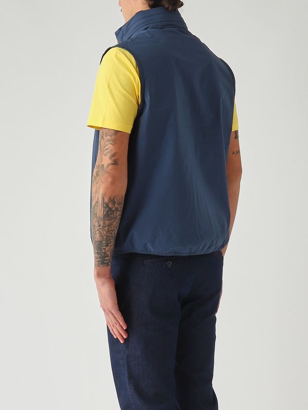 4. Men's Valene Stretch Dot gilet in stretch technical fabric Indigo Blue K-Way k5127sw