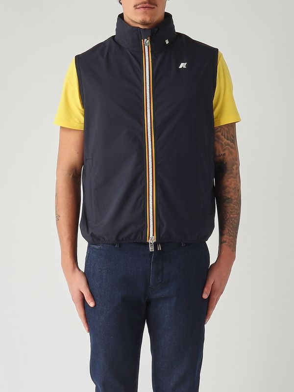 1. Men's Valene Stretch Dot gilet in stretch technical fabric Navy K-Way k5127sw