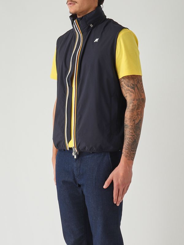 3. Men's Valene Stretch Dot gilet in stretch technical fabric Navy K-Way k5127sw