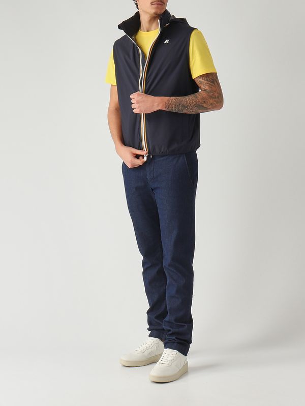 2. Men's Valene Stretch Dot gilet in stretch technical fabric Navy K-Way k5127sw