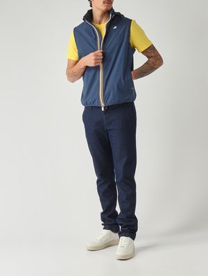 2. Men's Valene Stretch Dot gilet in stretch technical fabric Indigo Blue
