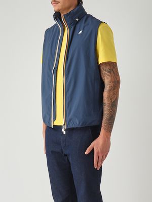3. Men's Valene Stretch Dot gilet in stretch technical fabric Indigo Blue