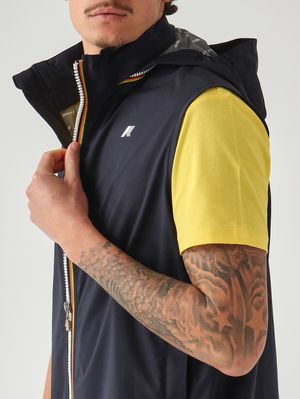 5. Men's Valene Stretch Dot gilet in stretch technical fabric Navy