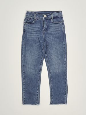 1. Jeans de niña de algodón elástico. Vaquero azul