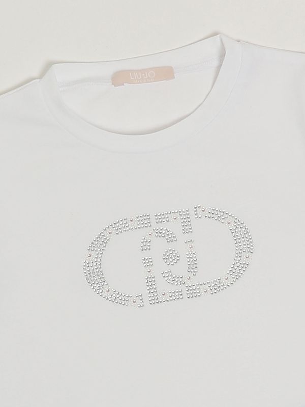 3. Mädchen-T-Shirt aus Stretch-Baumwolle Weiß Liu Jo ka6017js003