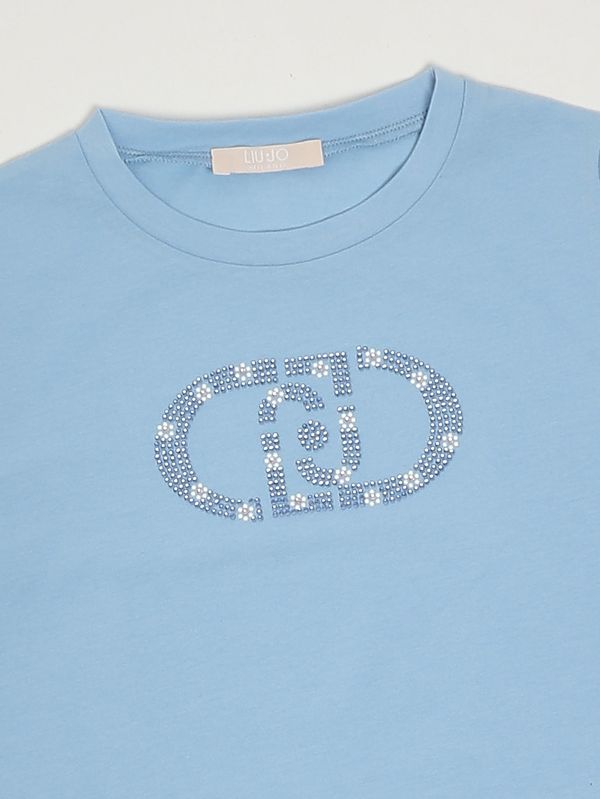 3. Mädchen-T-Shirt aus Stretch-Baumwolle Blau Liu Jo ka6017js003