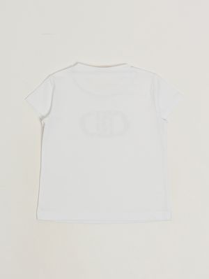 2. Mädchen-T-Shirt aus Stretch-Baumwolle Weiß