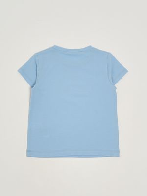 2. Camiseta de niña de algodón elástico. Azul