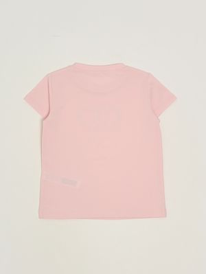 2. Mädchen-T-Shirt aus Stretch-Baumwolle Hellrosa