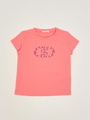 1. Camiseta de niña de algodón elástico. Rosa