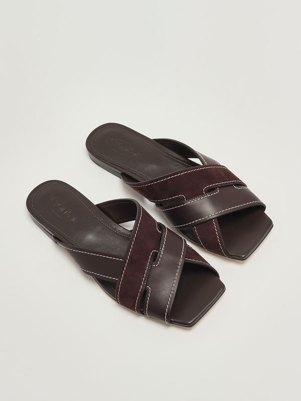 2. Sandalo donna 99L in pelle liscia e suede Marrone Bruciato Tod's xxw99l0jy50v1s