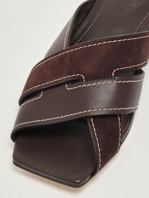 5. Sandalo donna 99L in pelle liscia e suede Marrone Bruciato Tod's xxw99l0jy50v1s