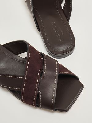 4. Sandalo donna 99L in pelle liscia e suede Marrone Bruciato