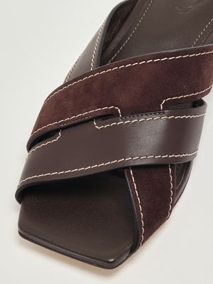 5. Sandalo donna 99L in pelle liscia e suede Marrone Bruciato
