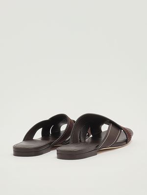 3. Sandalo donna 99L in pelle liscia e suede Marrone Bruciato