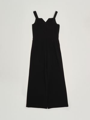2. Girls' crepe jumpsuit Black