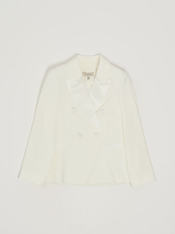 Veste pour fille en cady Blanc Twinset