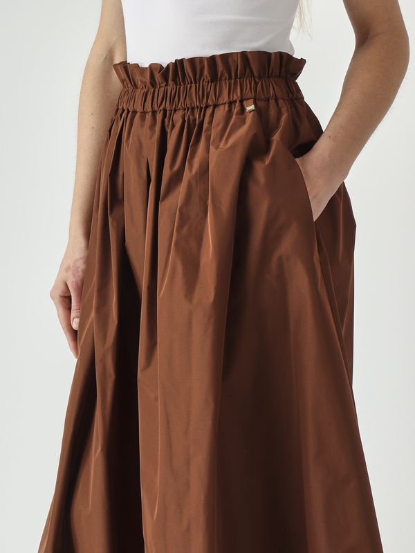 5. Jupe femme en taffetas technique Marron Herno gn000044d12483z