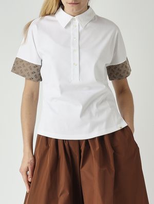 5. Damen-Poloshirt aus Baumwolle Weiß