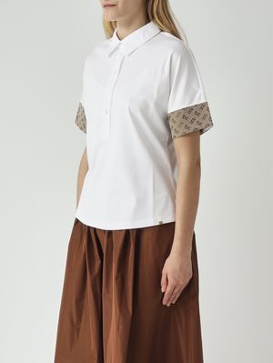 3. Damen-Poloshirt aus Baumwolle Weiß