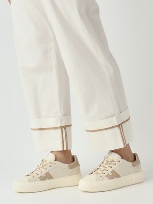 5. Pantalon femme en coton Blanc