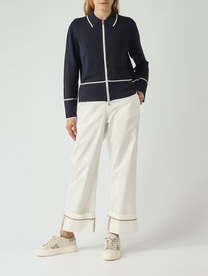 2. Pantalon femme en coton Blanc
