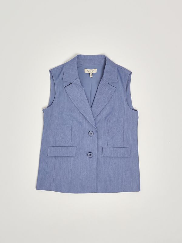 1. Girls' viscose blend vest Blue Twinset 261gj2q10