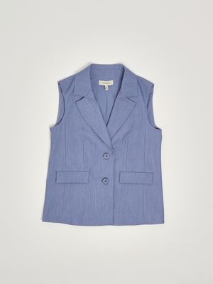 1. Girls' viscose blend vest Blue