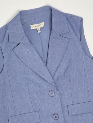3. Girls' viscose blend vest Blue