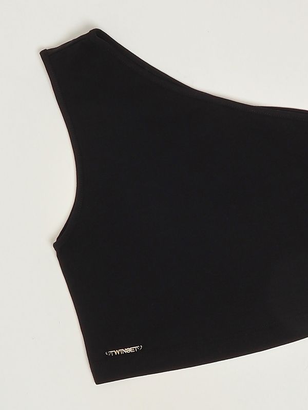 3. Mädchen-Top aus Stretch-Baumwolle Schwarz Twinset 261gj2255