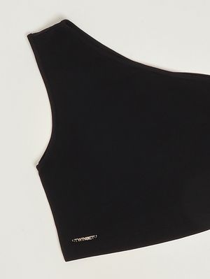 3. Mädchen-Top aus Stretch-Baumwolle Schwarz