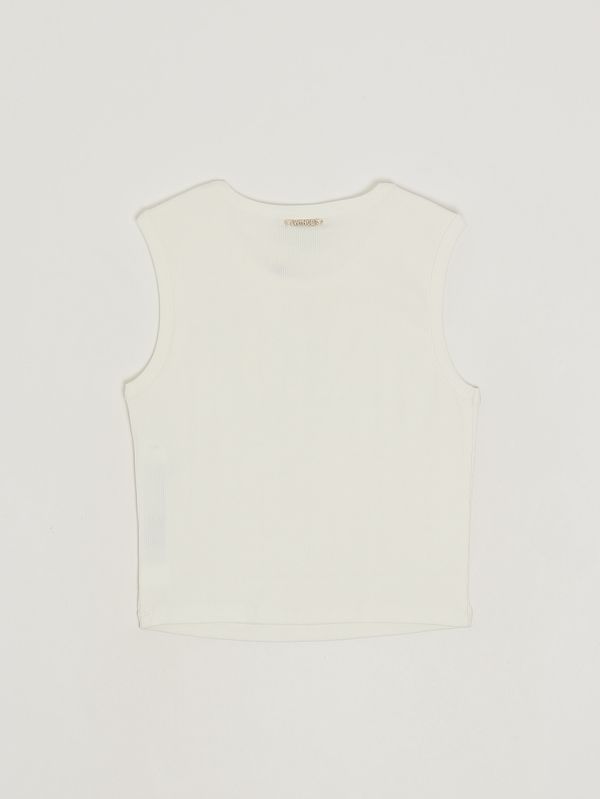 2. Mädchen-Tanktop aus Stretch-Baumwolle Weiß Twinset 261gj2240