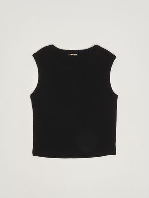 2. Camiseta de tirantes para niña de algodón elástico. Negro