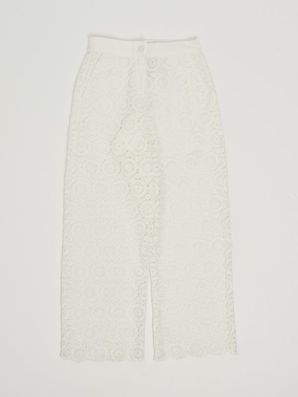 1. Pantalone bambina con ricami Bianco Twinset 261gj2q21