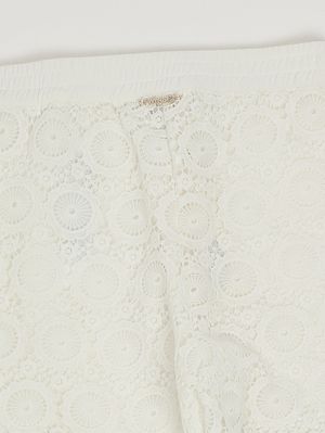 3. Pantalone bambina con ricami Bianco